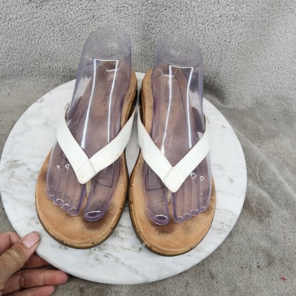 Vionic Shoes Womens  Size 6 Daniela White Leather Strap Cork Sandals *GUC* - Picture 3 of 12